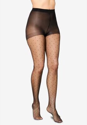 Plus Size Women's Pattern Tights by MeMoi in Swiss Dot (Size 1X-2X)