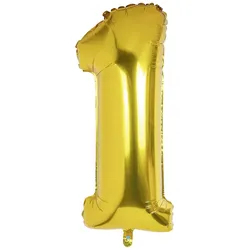 VEPATIM 6 Folienballon Zahlenballon "Zahl 1" gold ca. 105cm