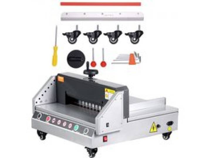 VEVOR elektrischer Papierschneider (330,2 mm Schnittbreite / 4 cm Schnittstärke), Desktop-Papierschneidemaschine mit Tastensteuerung, Papierschneider für Büro Schule Druckerei, Papier Schneiden