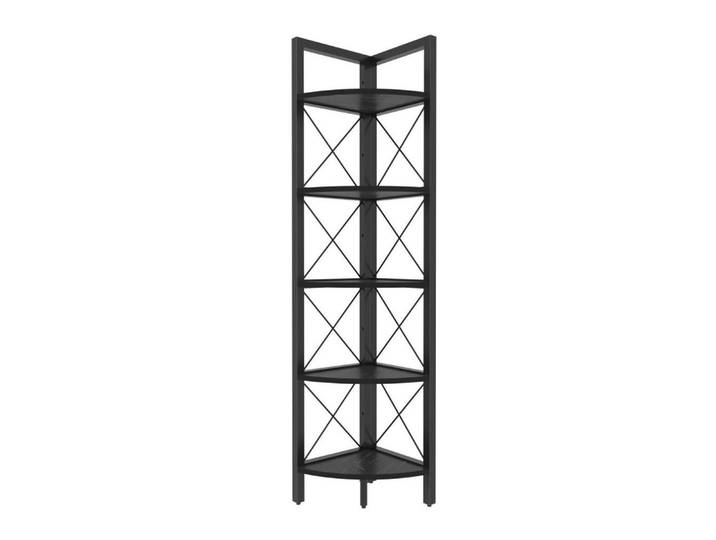 Calicosy Eckregal 5 Regale schwarz H160 cm - Remo, Schwarz, 33x160x30.5 cm, Wohnzimmer, Regale, Bücherregale