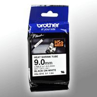 Brother P-Touch Schrumpfschlauch HSe-221E schwarz auf weiß 9mm x 1,5m