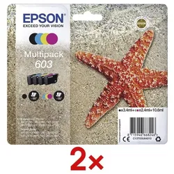 Epson 2x 4tlg. Tintenpatronen-Set »603« blau