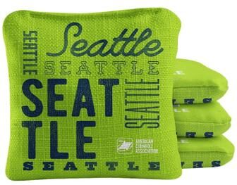 Skip's Garage Seattle Football Green Dual Sided Cornhole Bags