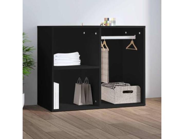 smnyxs Ankleideschrank, Schwarz, 80 x 40 x 65 cm, aus Holz Geräumige Fächer, Make-up, Zubehör, Taschen, Beauty-Essentials, Wandbefestigung inklusive, separate Verwendung