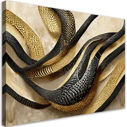 WANDBILD schlangenhaut glamour gold textur