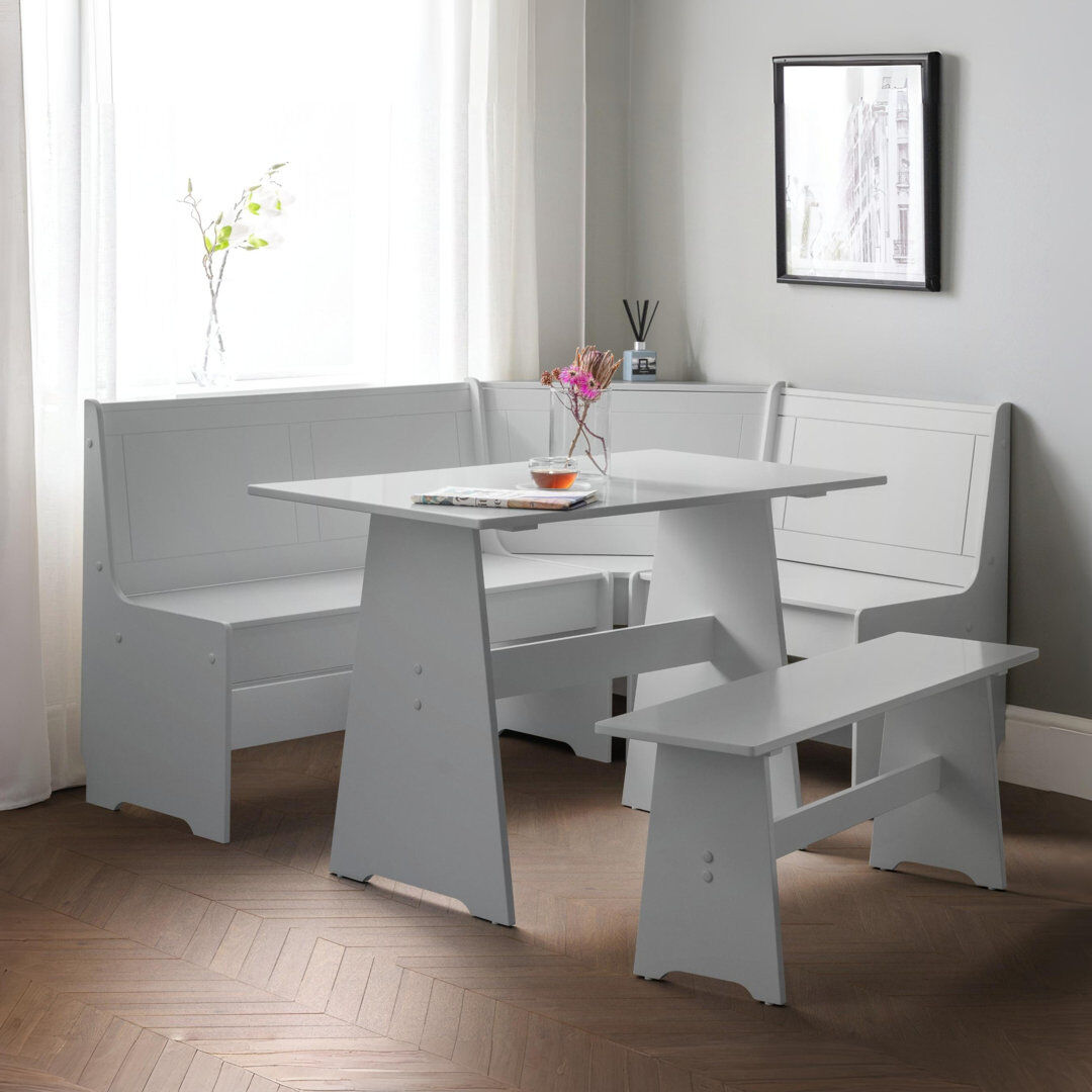 Latitude Run Lief 5 - Person Breakfast Nook Dining Set Grey 5