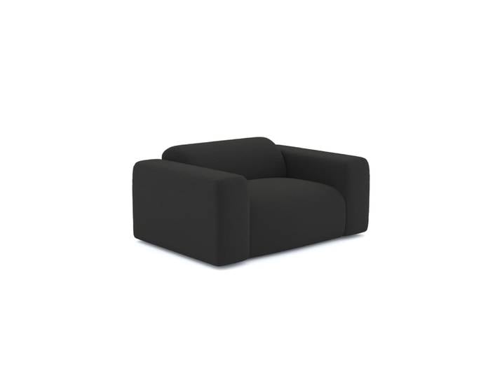 Fauteuil en tissu bouclette anthracite foncé