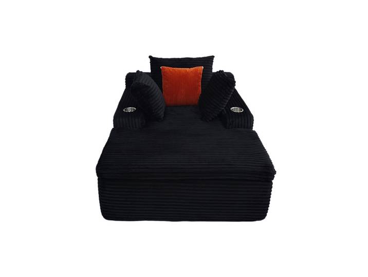 Komhtom Klappsofa mit 2-in-1-Funktionskissen, Cordstoff - Schwarz, Mode, 113x63x164 cm, Babymöbel & Kindermöbel, Kinderzimmer & Jugendzimmer, Schlafsofas