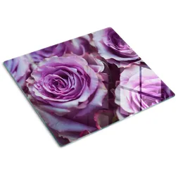 GLASPLATTE 60x52 cm Lila Rosen