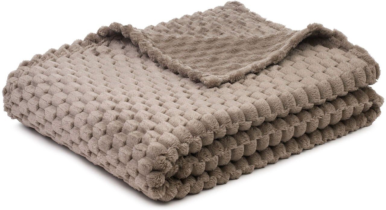Wohndecke GÖZZE "Decke 3D - Bubbles", grau (stein), B:150cm L:200cm, Polyester, Wohndecken, Wohndecke, Jacquard gewebte Decke in 3D Optik stein B/L: 150cm x 200cm