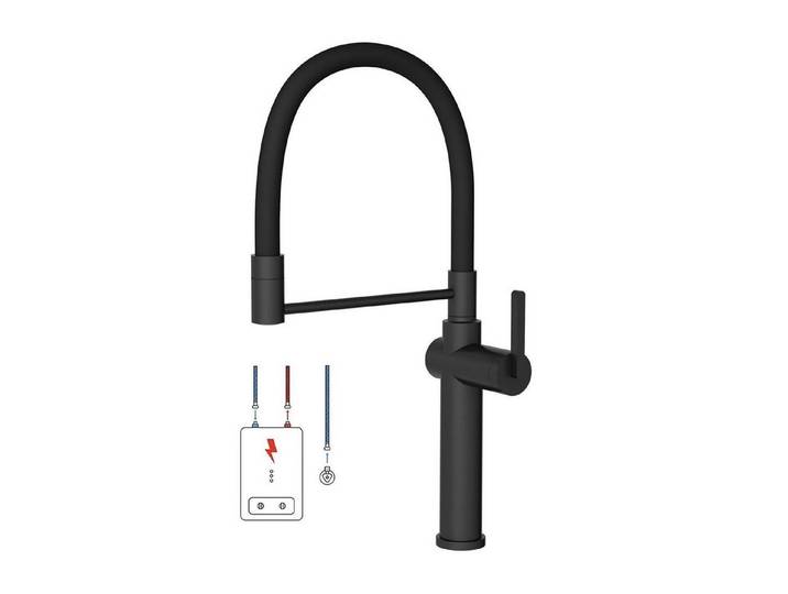 LuxusKollektion Küchenarmatur Küchenwasserhahn Niederdruck 2 Strahlarten Schwarz (1-St)