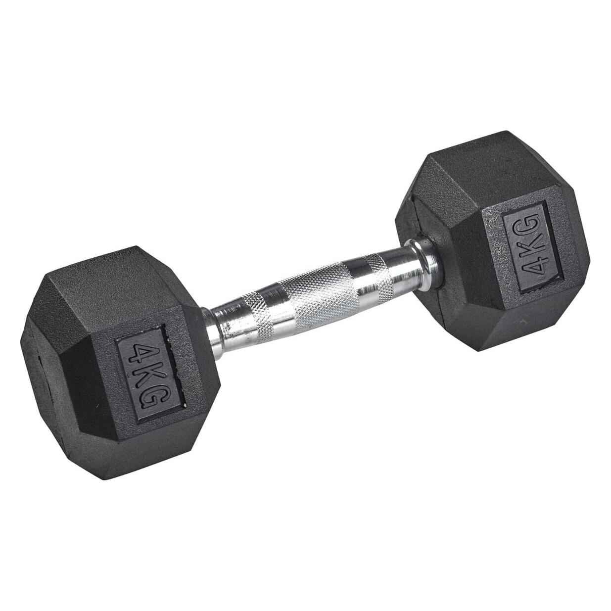 Tanga Sports Gummi-Kurzhantel HEX (1 x 4 kg) (OK1013 / F-1647)
