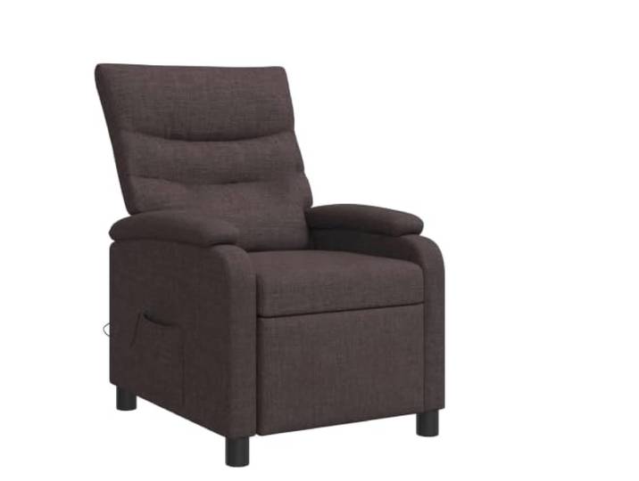 Massagesessel Dunkelbraun aus Polyestergewebe, Verstellbar Höhen- und Winkelverstellung, Metall und Verbundholz, Schaumstoff und Faser für Wohnzimmer und Büro