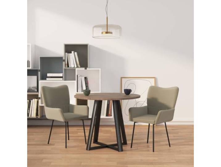 HEFZGDB Esszimmerstühle 2 STK. Hellgrau Samt mit Metallgestell und ergonomischer Polsterung für maximalen Sitzkomfort
