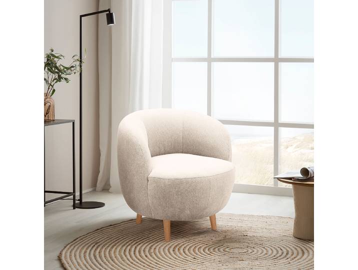 Sessel GILJA Beige Webstoff Aranja 72 x 72 x 76cm