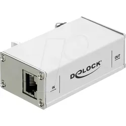 DELOCK 62066 - Netzwerk Überspannungsschutz RJ45, 10G, Hutschienenmontage