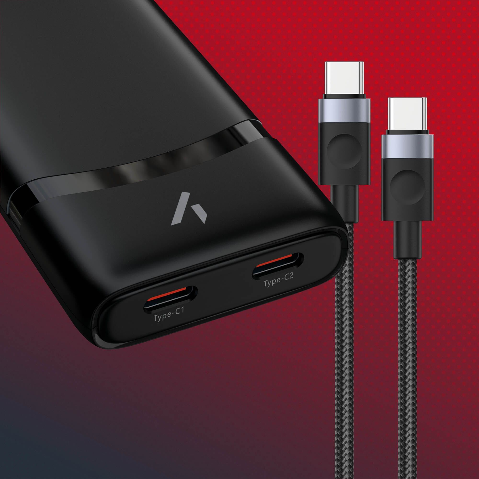 Stealth Slim Travel Adapter for Nintendo Switch 2, 65W, 2 USB-C Ports, UK, EU, US Plug Adapters
