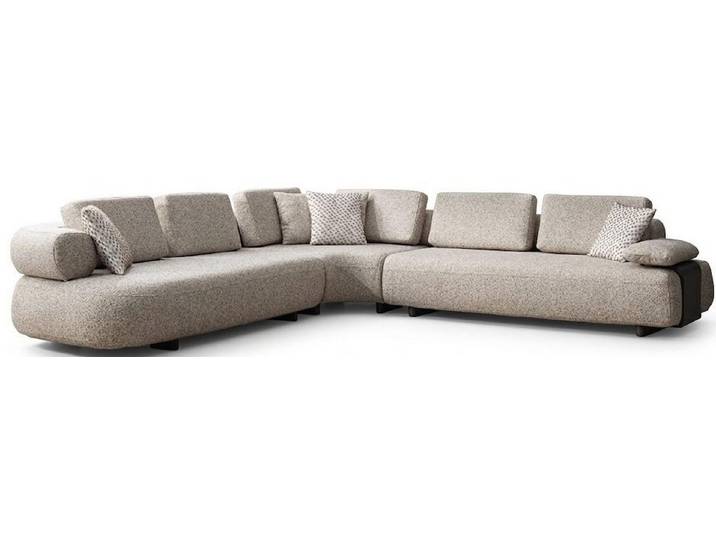 Xlmoebel Ecksofa Ecksofa L Form Beige bequem komfortabel Stil Modern praktisch geräumig, 3 Teile