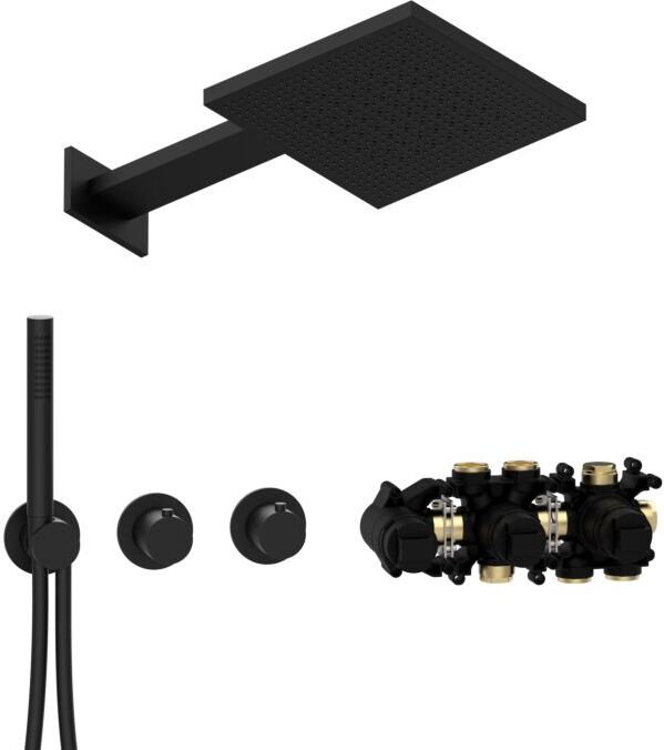 Herzbach MODUL7 Thermostat-Set T-TF2 70.703721.1.12 TWIN FLOW Schwarz matt