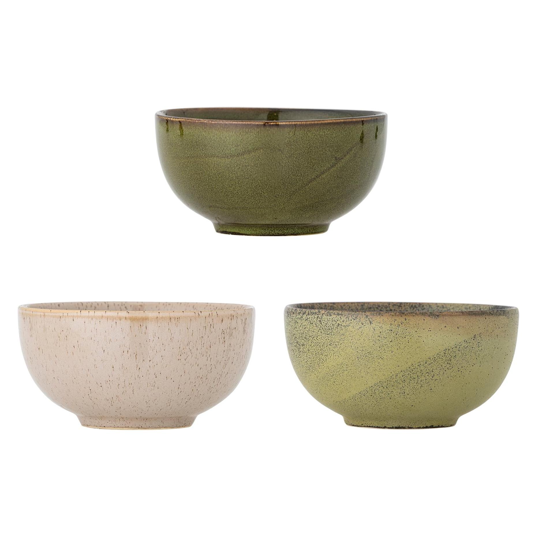 Bloomingville - Addison Bowl - Green - Stoneware (16 cm, 0.70 l, 3x) (82072705)