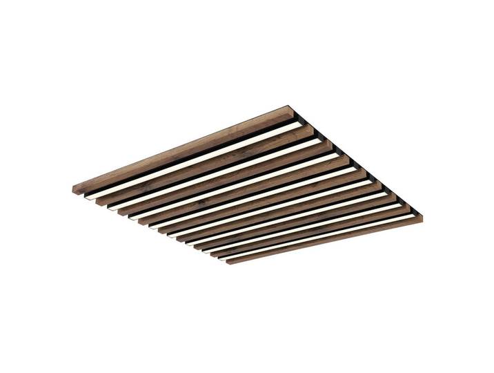 Globo Led-Deckenleuchte Hayden, Schwarz, Weiß, Dunkelbraun, Metall, Kunststoff, quadratisch, 60x6x60 cm, CE, Farben fixierbar, Lampen & Leuchten, LED Beleuchtung, LED-Deckenleuchten