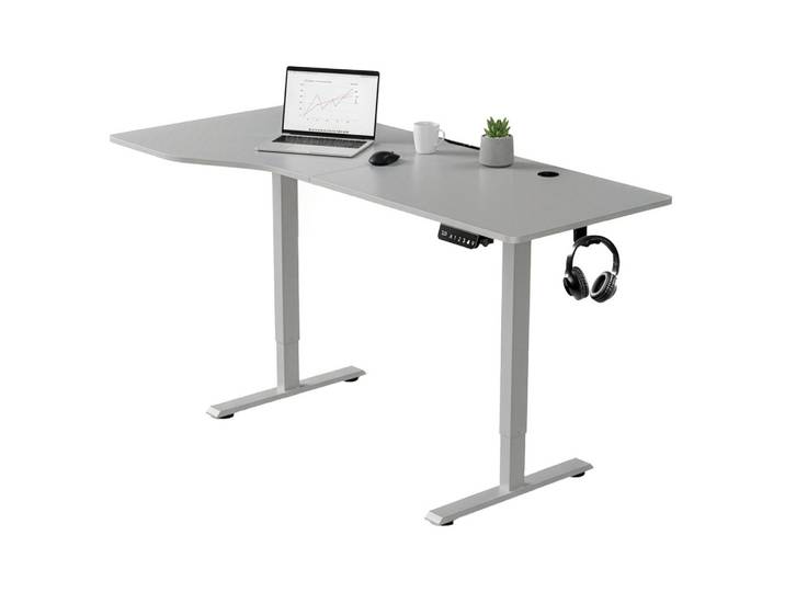 SCHREIBTISCH Office Stand weiß 160x75 cm höhenverstellbar