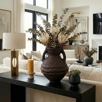 Sagebrook Home Decorative Vase - Paper Mache Rustic Handles
