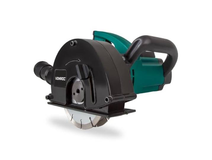 VONROC Groefmachine 1700 W - 150 mm, 2 diamantschijven, bloeding 40 mm - professionele betongroefmachine met zachte handgreep, netsnoer 3 m - camouflage elektrische kabels, waterleidingen