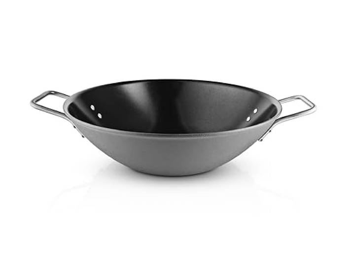 Eva Trio Grey Line Wok 5,0 l 32 cm keramische Slip-Let®-Antihaftbeschichtung EIN vielseitiger Küchenhelfer, der Sich ideal für asiatische Kochtechniken wie das Pfannenrühren eignet. Grey