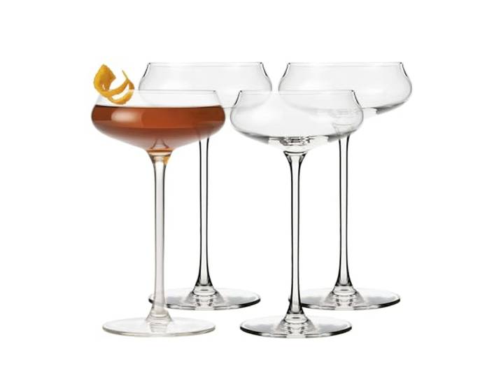 Libbey Signature Stratford Coupe Cocktailgläser Set von 4 kunstvollen, aufwändigen Coupé-Martini-Gläsern, Stiel-Cocktailgläser für Hochzeiten, Geburtstage