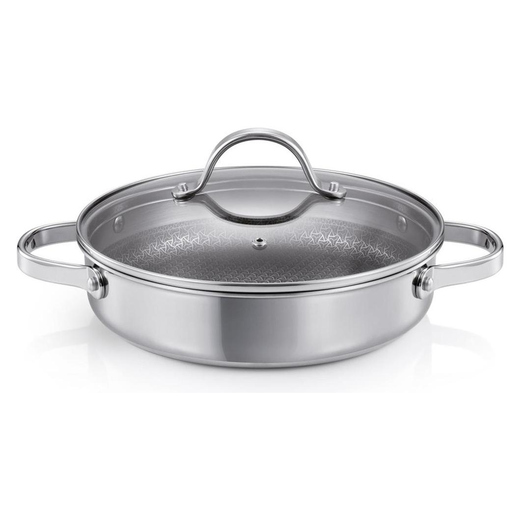 Tescoma Tiefe Bratpfanne SteelCRAFT mit Deckel ø 24 cm, 2 Griffe (8592973123296)