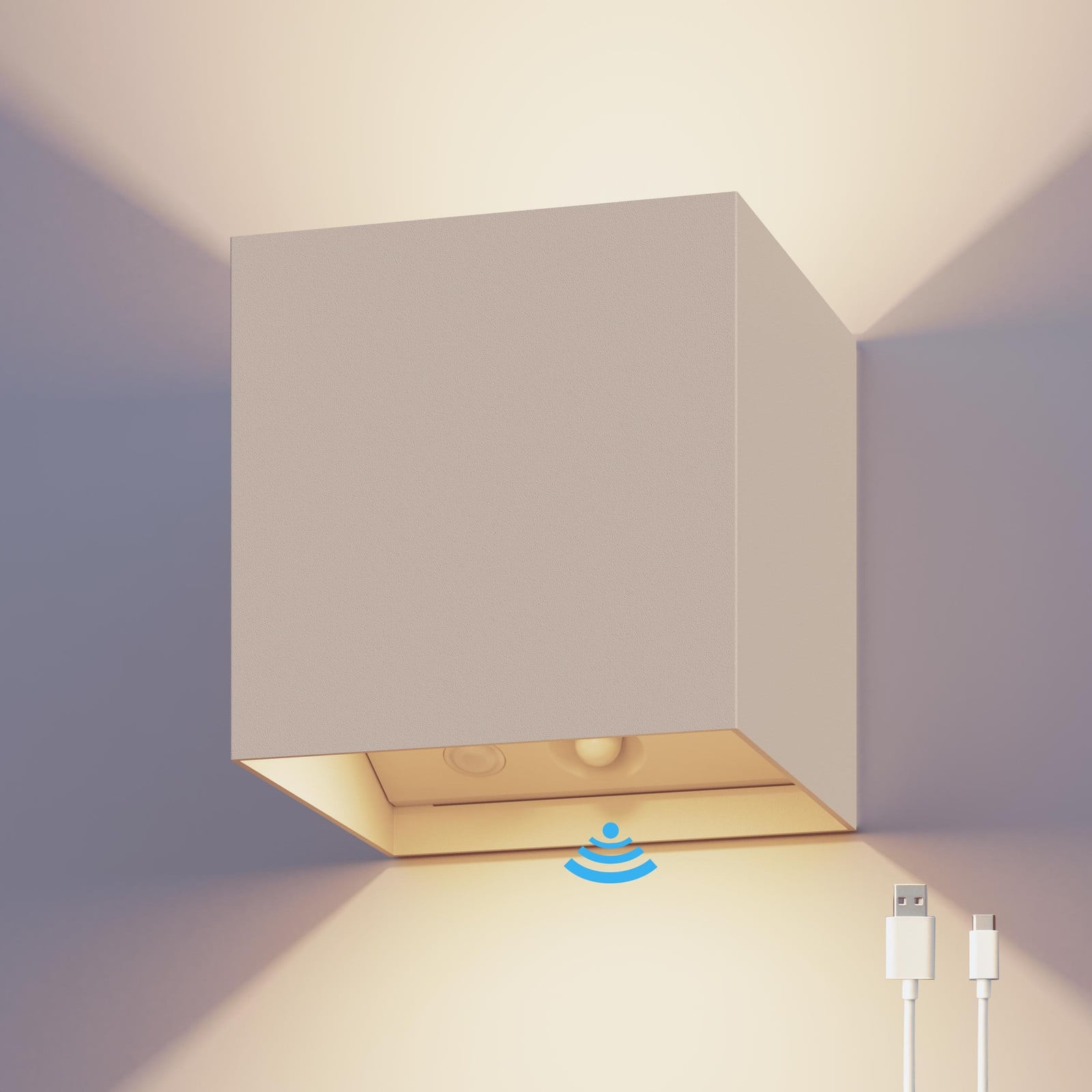 Calex Volterra wandlamp met op- en neerwaarts gericht licht, beige