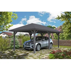 Skan Holz Carport Taunus 374 x 656 cm-schiefergrau Holzcarport