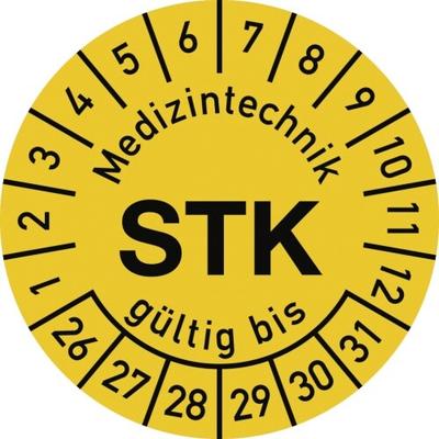 Dreifke® Prüfplakette Medizintechnik STK 2026-2031, Polyesterfolie, Ø 30 mm, 10 Stk./Bog.