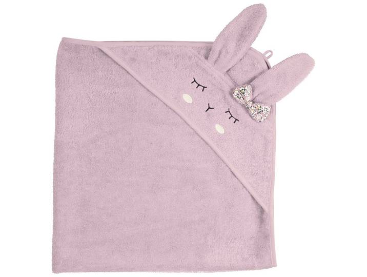 Badetuch mit Kapuze Hase Rosa