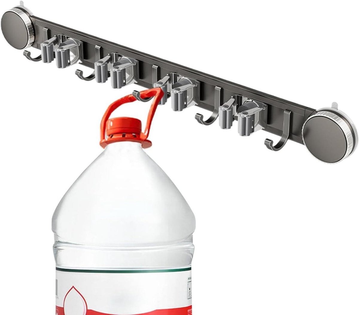 Grijs Bezemhouder Wandmontage voor Schoonmaakspullen - 57 cm