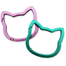 Winkee Karabiner Katzen 2er Pack - rosa|türkis