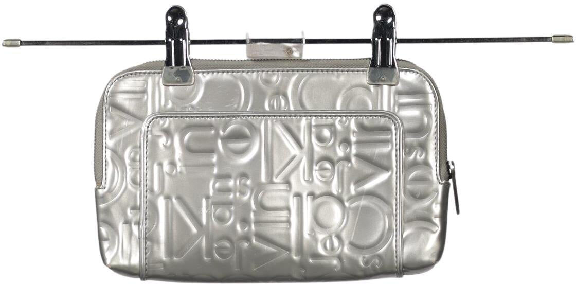 Calvin Klein Jeans Damen Handtasche klein, Silber, Kunstleder - Second Hand
