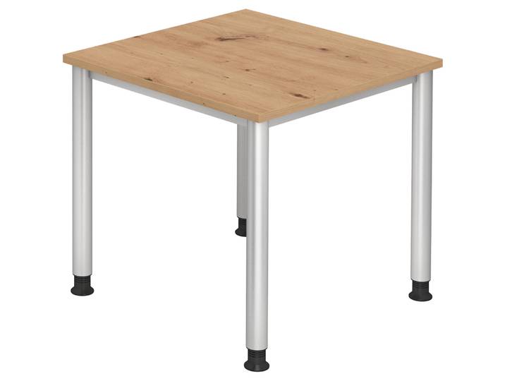 Schreibtisch Office Asteiche Holz Höhenverstellbar B 80 T 80 cm - Material: Holzwerkstoff - Schreibtisch