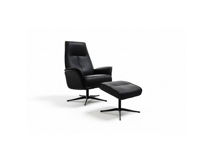 Kawola Relaxsessel Josiane Schwarz Lederfaserstoff Relaxfunktion, Metall, Füllung: Schaumstoff, 78x107x87 cm, Wohnzimmer, Sessel, Relaxsessel