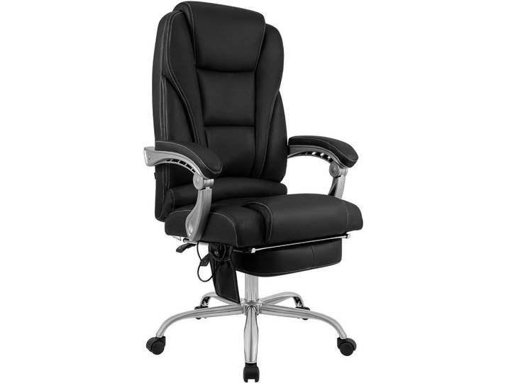 CLP Chefsessel Echtleder Schwarz, Metall, 69x118x64 cm, Büromöbel, Bürostühle, Chefsessel
