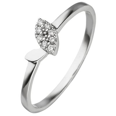 Diamantring JOBO "Ring Weißgoldring" Gr. 56, weißgold 585, Fingerringe, Damen, 56, SI = kleine Einschlüsse, Diamanten Weißgold 585, Diamanten, Weißgold 585, Diamantring, 585 Weißgold mit 8 Diamanten