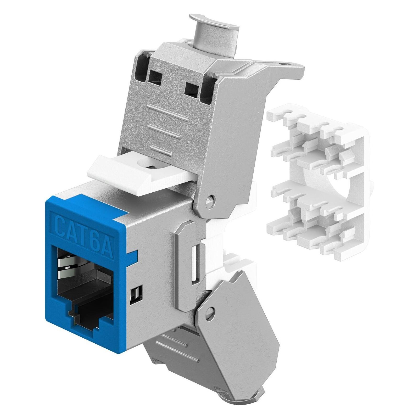 Goobay Keystone-Modul RJ45 CAT 6A, STP, Slim, blau (77944)