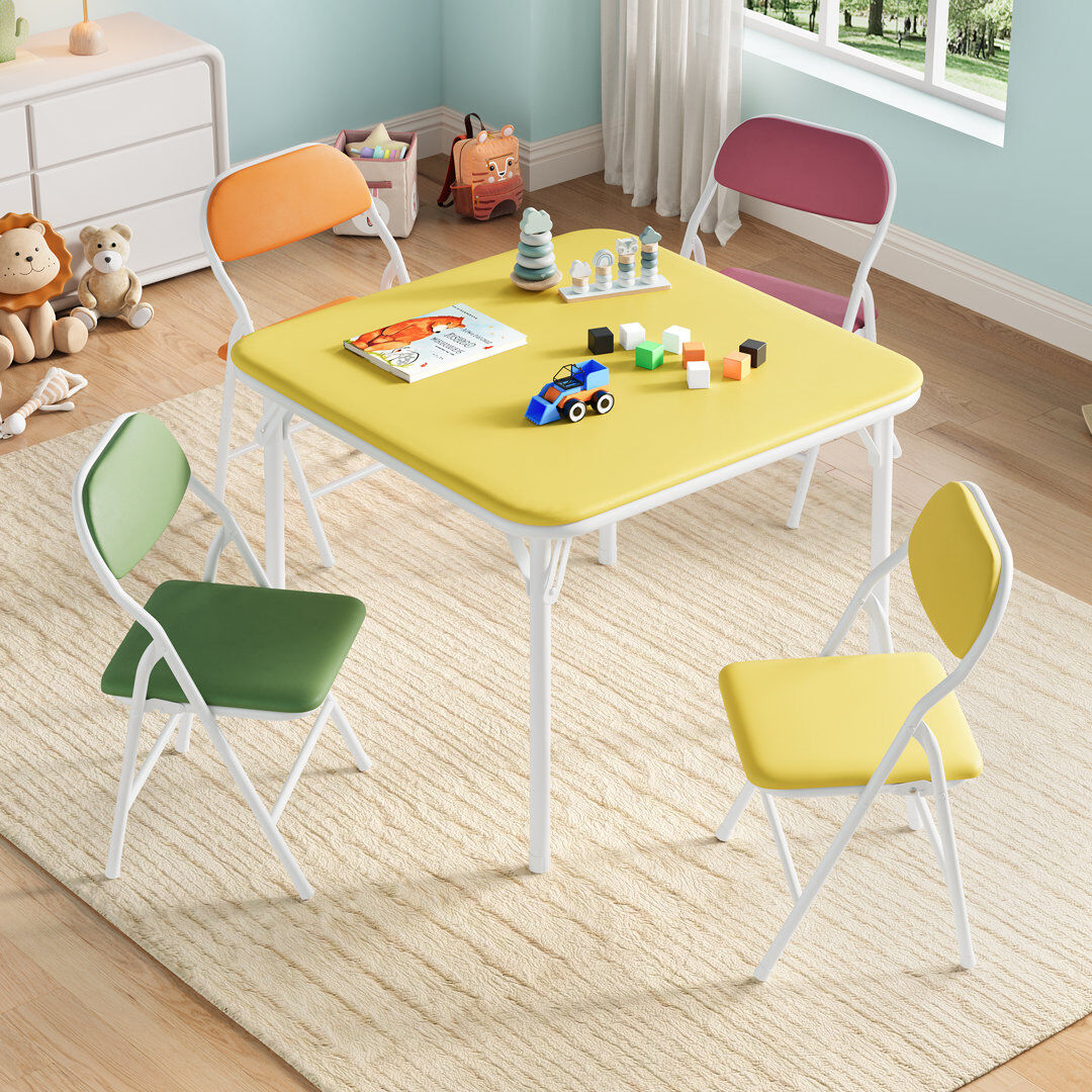 Rebrilliant Kids and Chair Set Yellow/Red/Orange/Green 50.5cm H X 60.5cm L X 60.5cm D