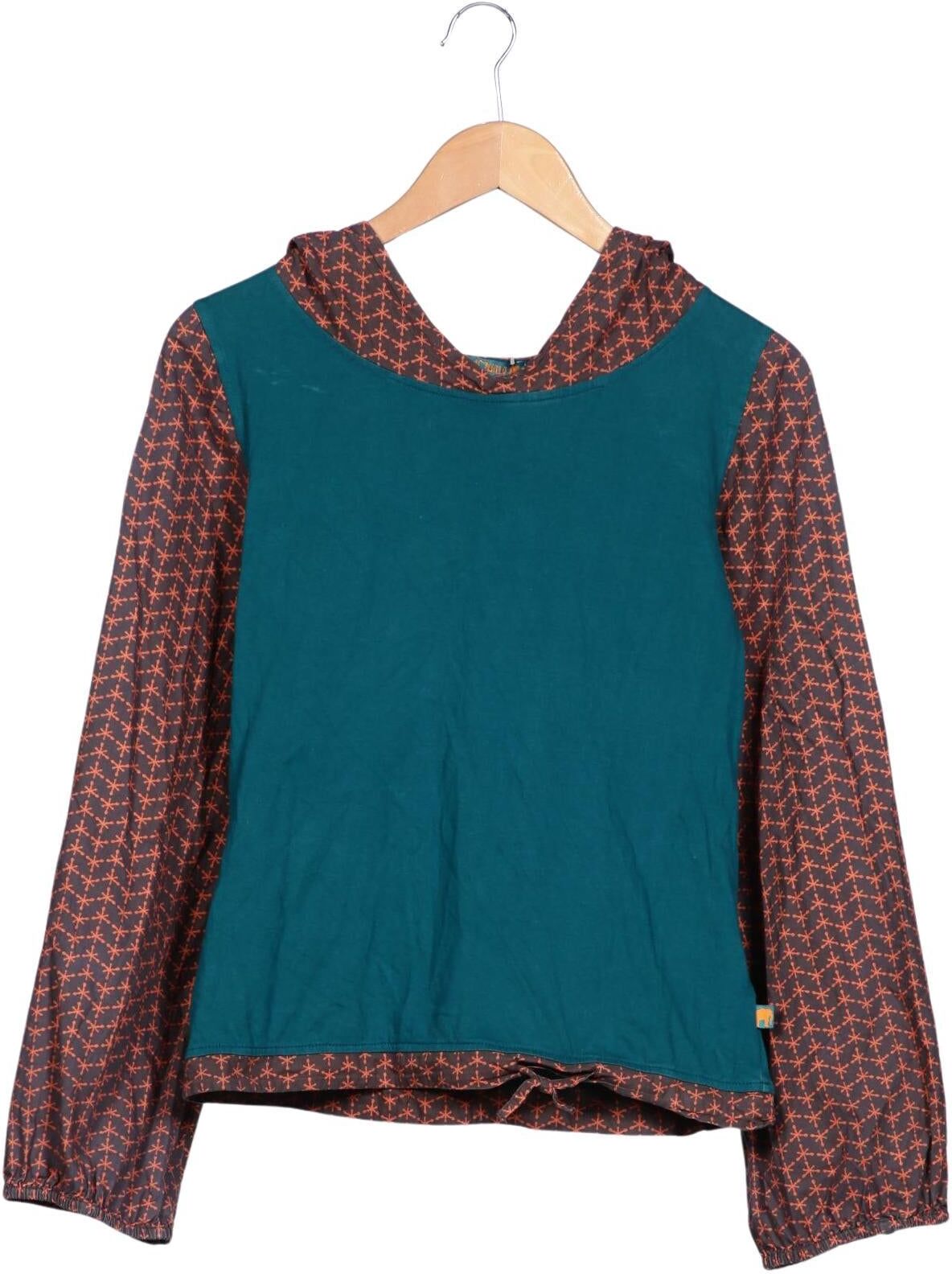 Tranquillo Damen Kapuzenpullover, Türkis, Gr. S, Baumwolle - Second Hand