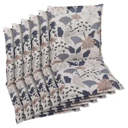 Sesselauflagenset 6-Teilig Blau/Beige