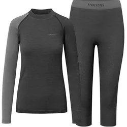 Viking, Damen, Funktionsshirt, Mounti Damen-Unterwäsche-Set 3/4 Merino (S), Grau