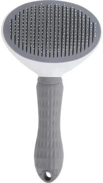 Uplift Essentials Professional Self Cleaning Pet Grooming And Dematting Brush gray