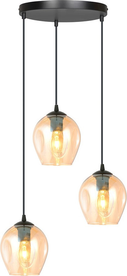 Emibig Lighting Hanglamp ISTAR 3 PREMIUM, zwart/houtkleurig, 3xE27 40W