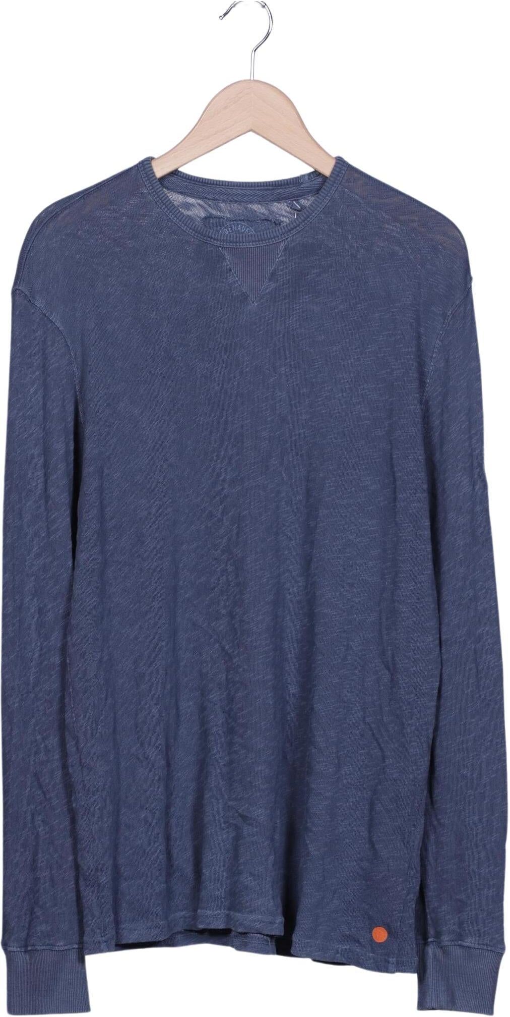 Adenauer & Co Herren Langarmshirt, Blau, Gr. L, Baumwolle - Second Hand